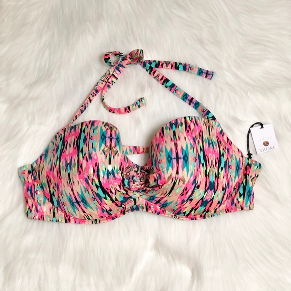 Shade & Shore Other - NWT Shade & Shore Multi Colored Halter Bikini Top